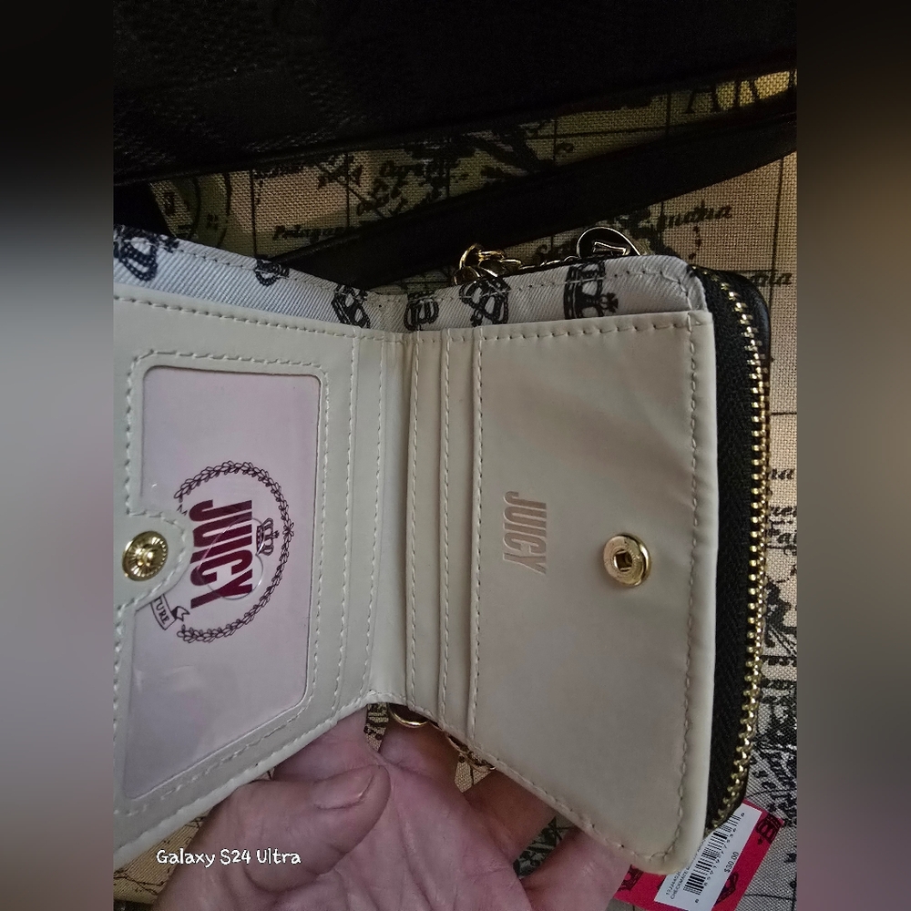 Juicy By Juicy Couture Checkmate Satchel & matching zip around wallet NWT. 2 Set - Picture 13 of 16
